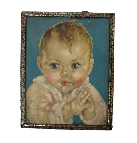 Vtg framed print charlotte - framed,